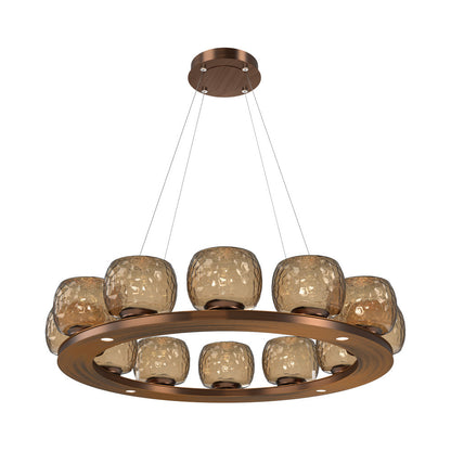 Vessel Ring LED Chandelier in Oil Rubbed Bronze/Bronze Blown Glass (37.2-Inch).