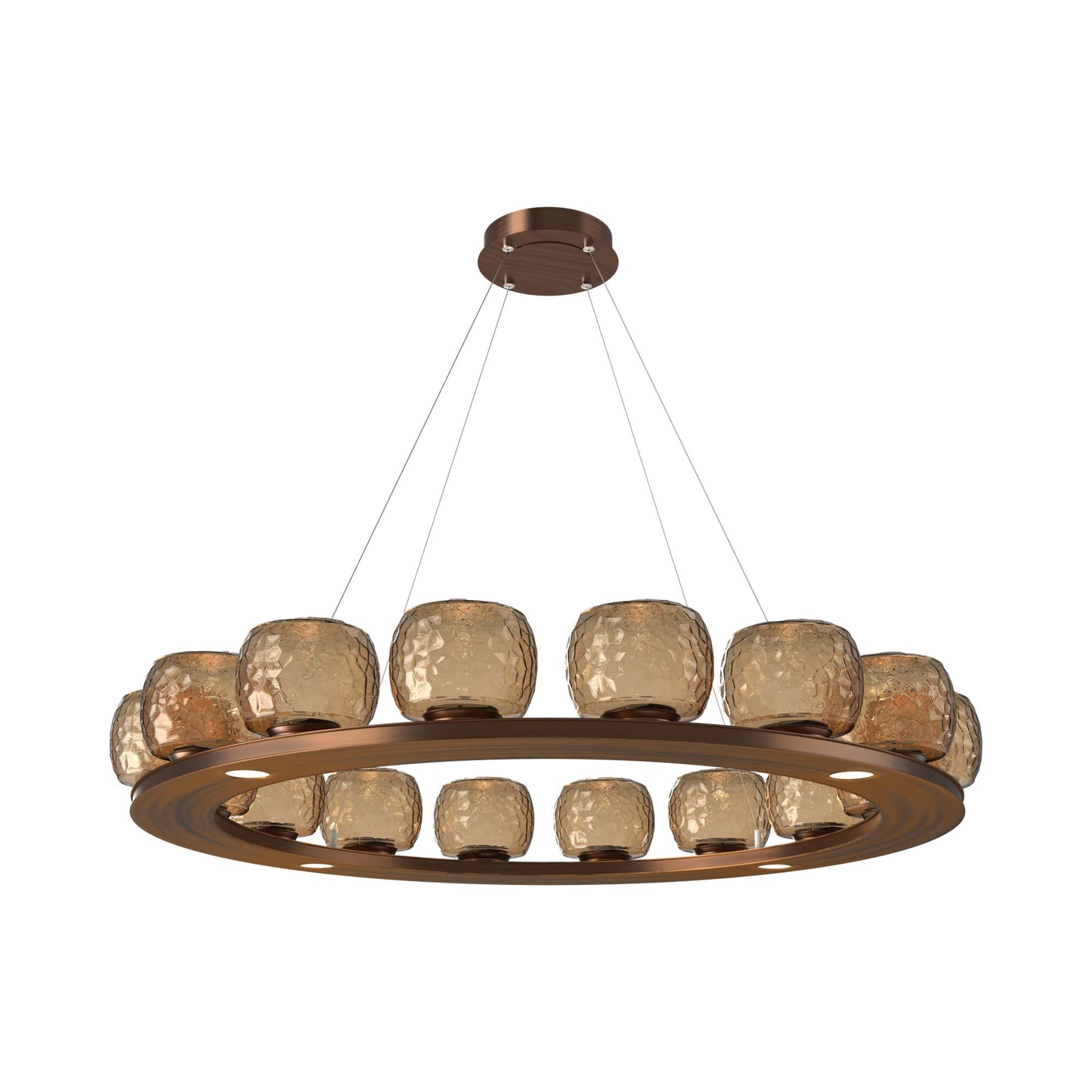 Vessel Ring LED Chandelier in Oil Rubbed Bronze/Bronze Blown Glass (47.4-Inch).