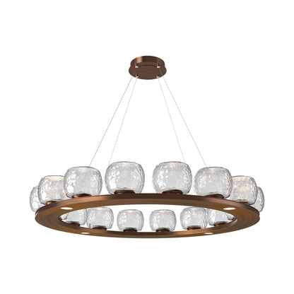 Vessel Ring LED Chandelier in Oil Rubbed Bronze/Clear Blown Glass (47.4-Inch).