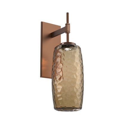 Vessel Tempo LED Wall Light in Burnished Bronze/Bronze Blown Glass.
