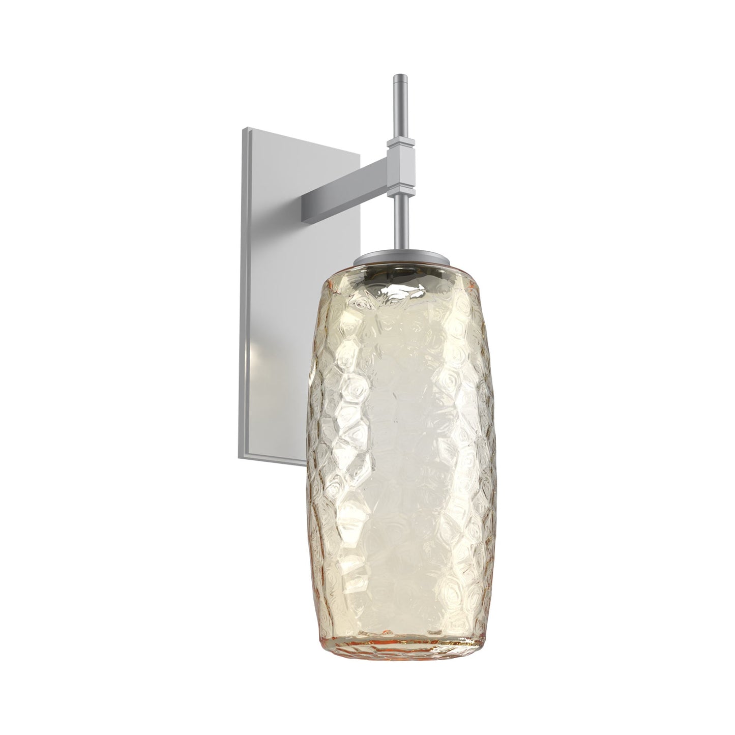 Vessel Tempo LED Wall Light in Classic Silver/Amber Blown Glass.