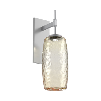Vessel Tempo LED Wall Light in Classic Silver/Amber Blown Glass.