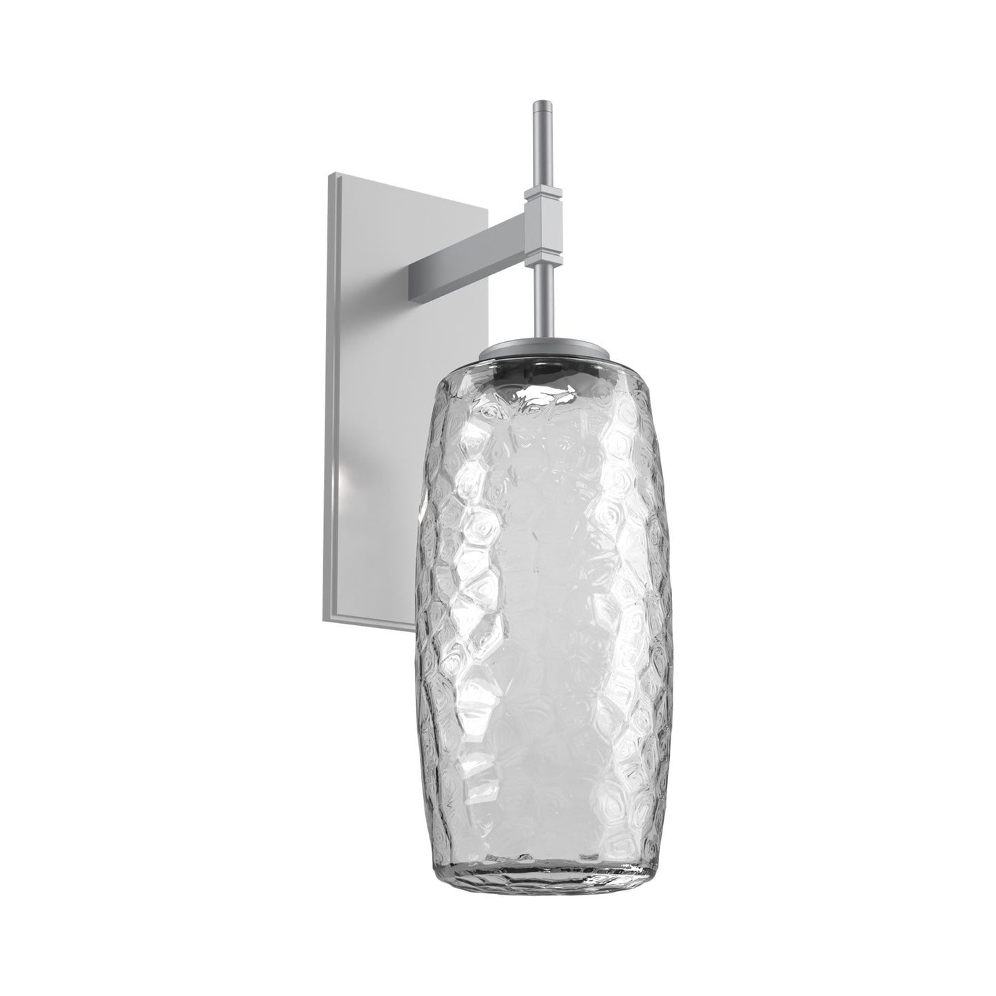 Vessel Tempo LED Wall Light in Classic Silver/Clear Blown Glass.
