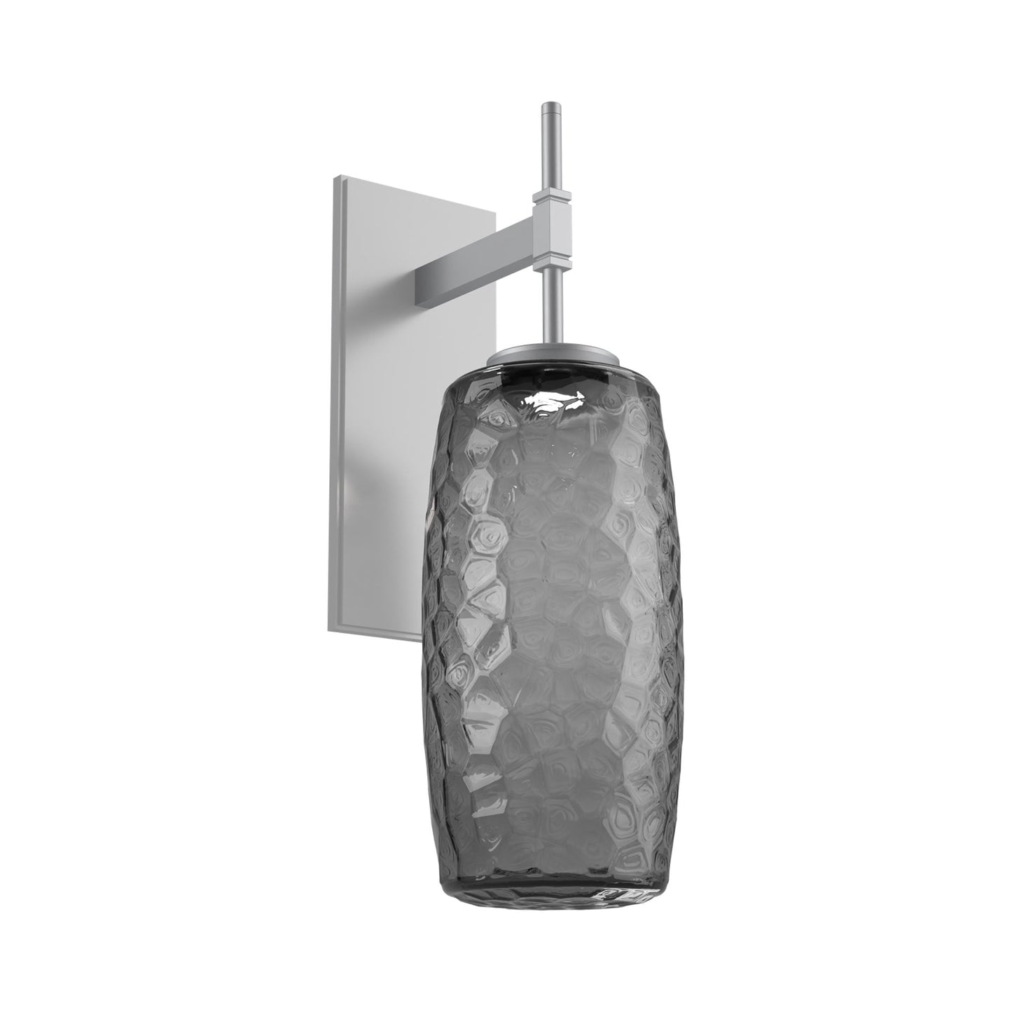 Vessel Tempo LED Wall Light in Classic Silver/Smoke Blown Glass.