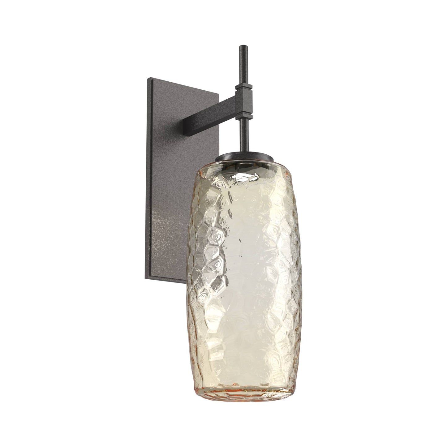 Vessel Tempo LED Wall Light in Graphite/Amber Blown Glass.