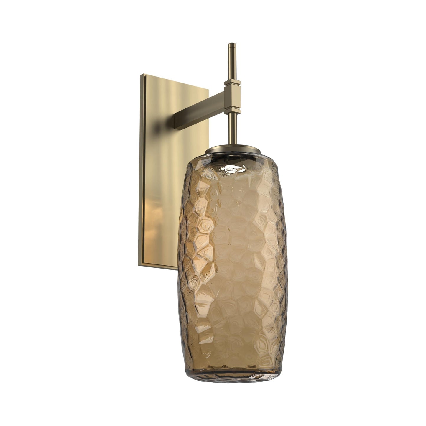 Vessel Tempo LED Wall Light in Heritage Brass/Bronze Blown Glass.