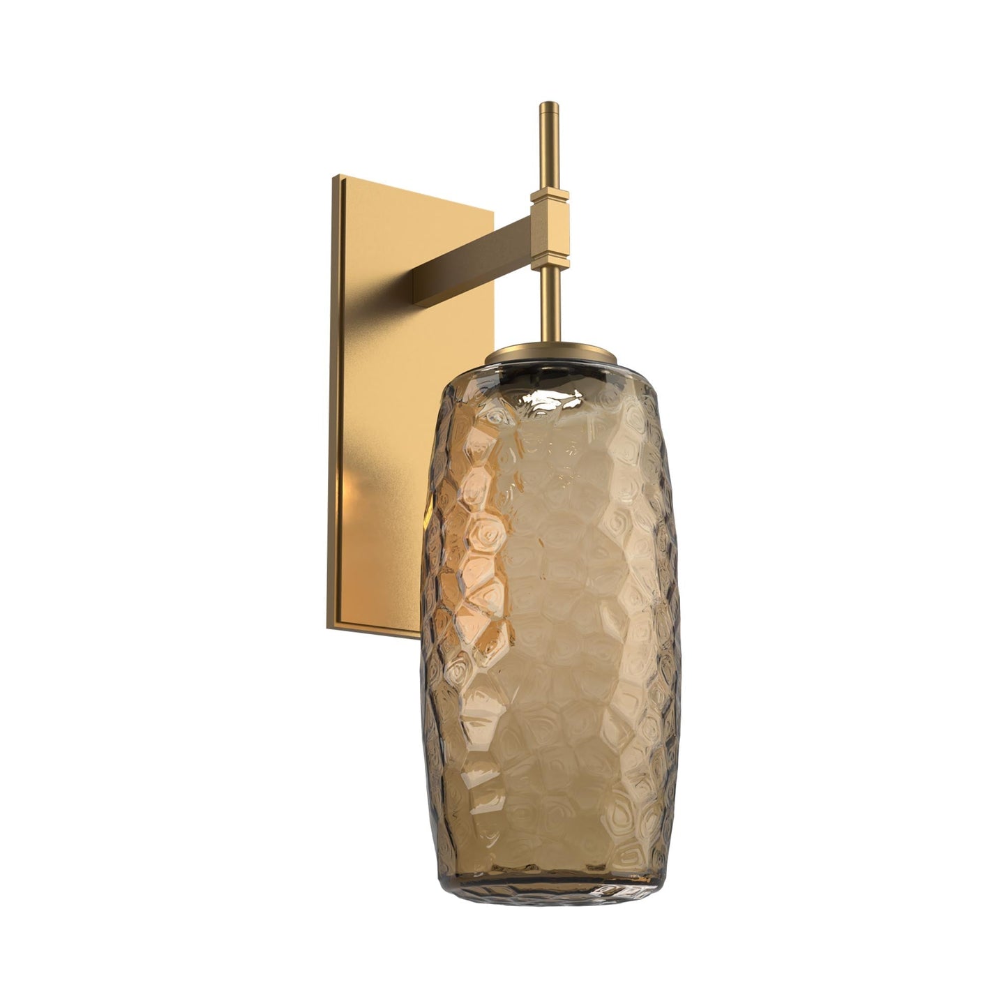 Vessel Tempo LED Wall Light in Novel Brass/Bronze Blown Glass.