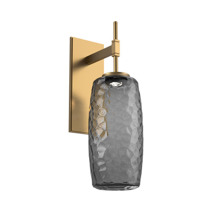 Vessel Tempo LED Wall Light in Novel Brass/Smoke Blown Glass.
