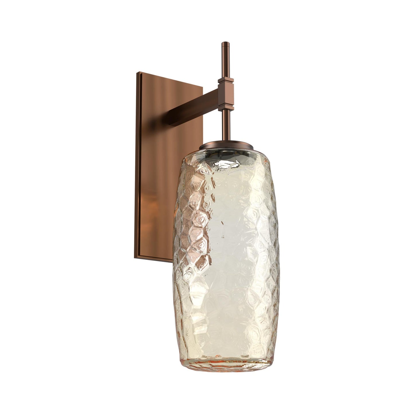 Vessel Tempo LED Wall Light in Oil Rubbed Bronze/Amber Blown Glass.