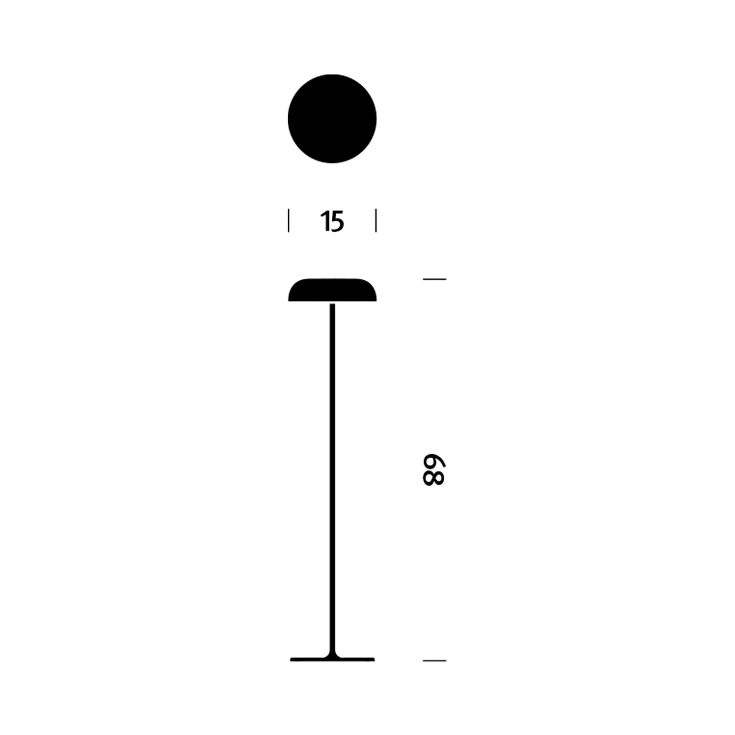 Ode® Freestanding LED Floor Lamp - line drawing.