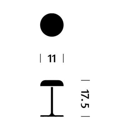Ode® LED Table Lamp - line drawing.