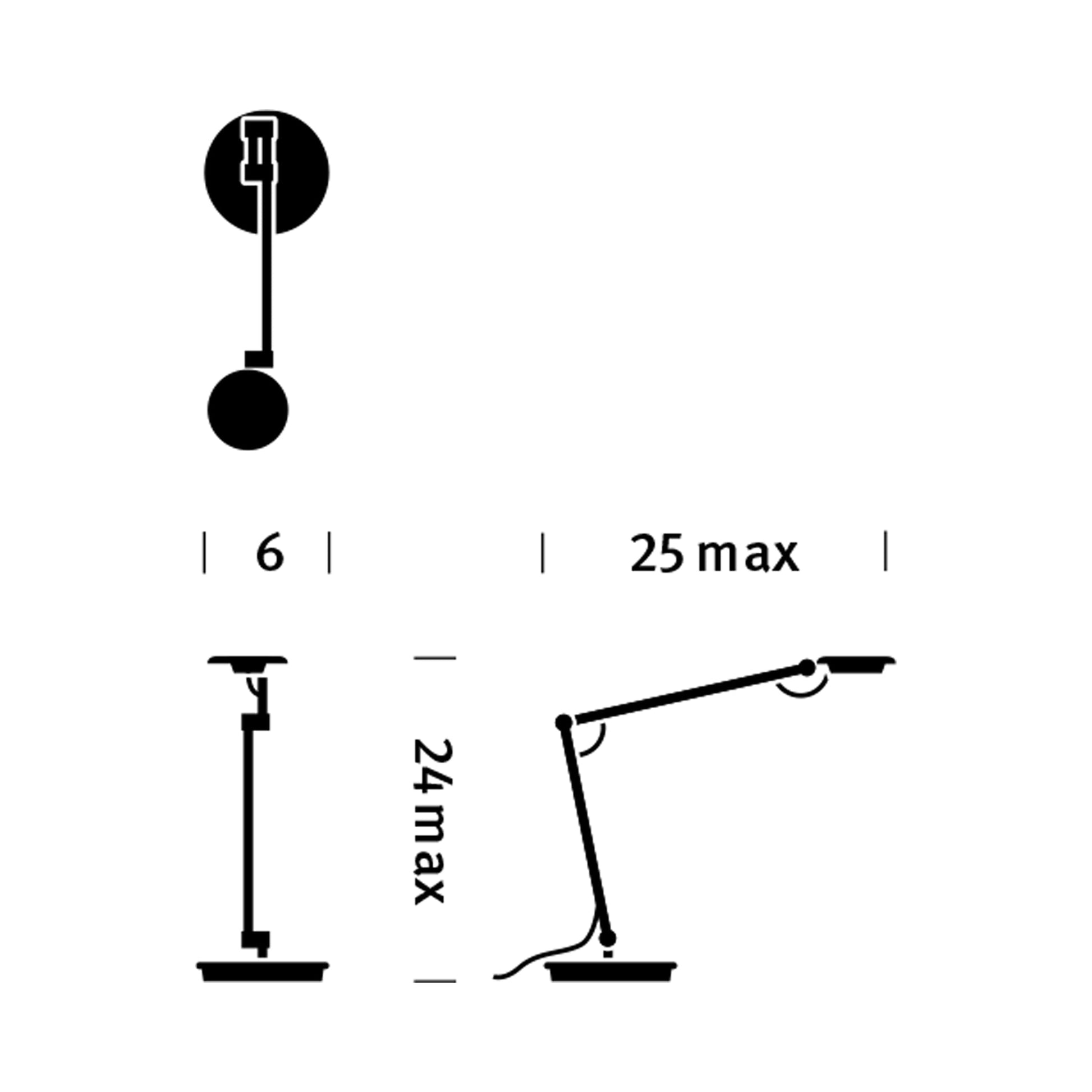 Tone™ LED Table Lamp - line drawing.