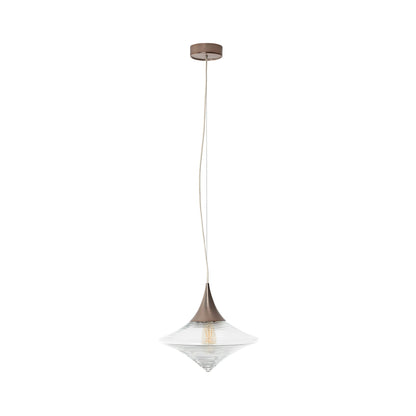 Disca Pendant Light in Brushed Bronze/Clear Glass (Small).