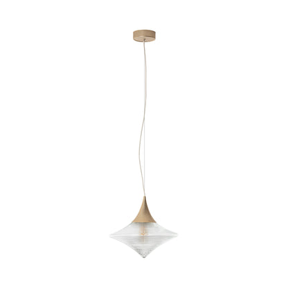 Disca Pendant Light in Brushed Gold/Clear Glass (Small).