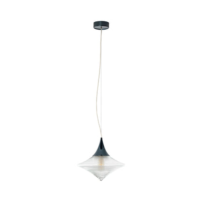 Disca Pendant Light in Fume Blue/Clear Glass (Small).