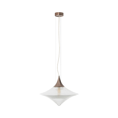 Disca Pendant Light in Brushed Bronze/Clear Glass (Large).