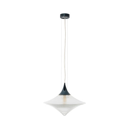 Disca Pendant Light in Fume Blue/Clear Glass (Large).