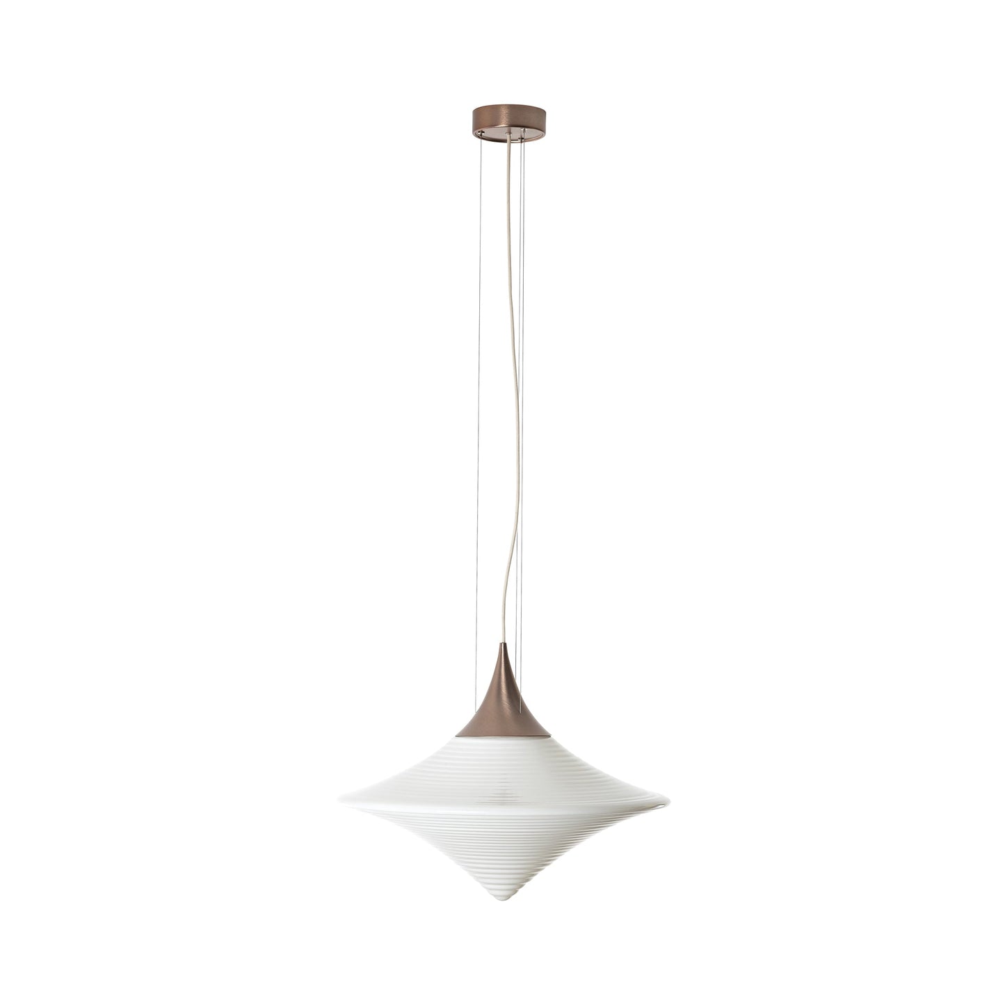 Disca Pendant Light in Brushed Bronze/Opal White Glass (Large).