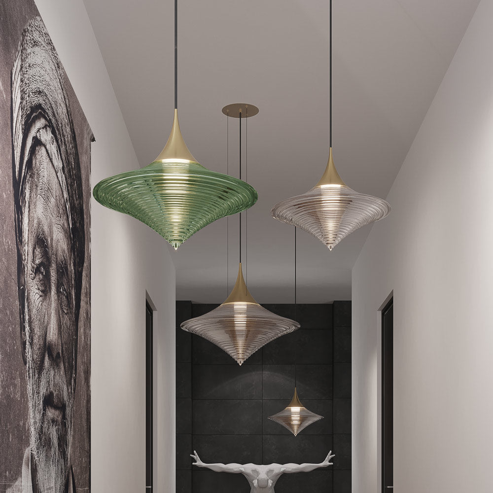 Disca Pendant Light in hallway.