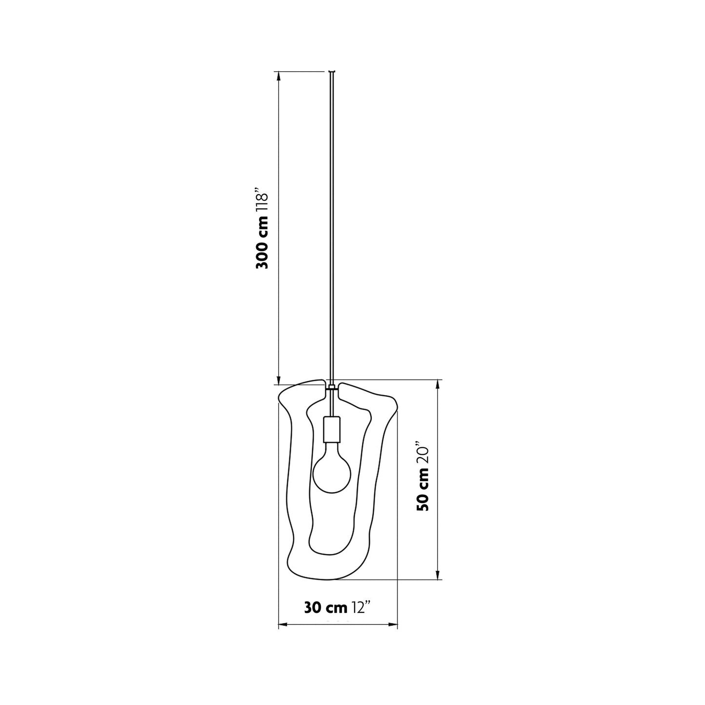 Esprit Ya-Ya Pendant Light - line drawing.