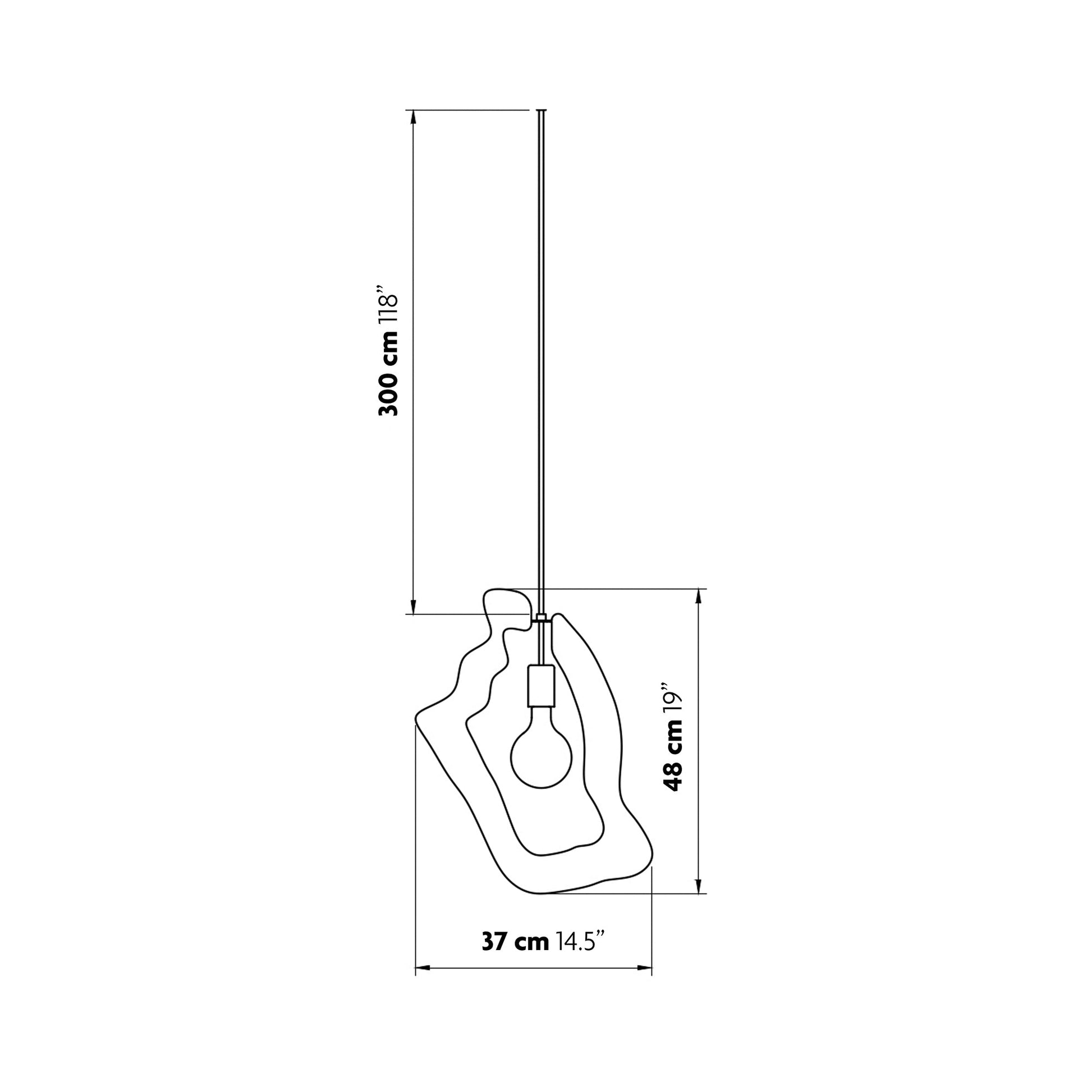 Esprit Ya-Ya Pendant Light - line drawing.