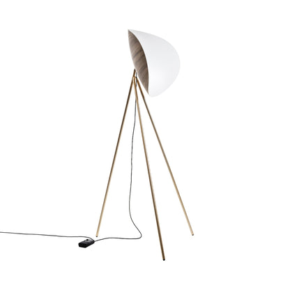 Infinity LED Floor Lamp in Brushed Gold (Walnut).