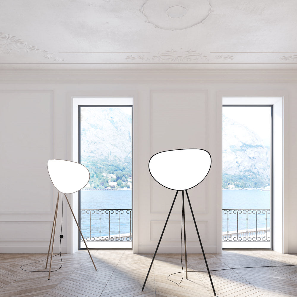 Infinity LED Floor Lamp in living room.