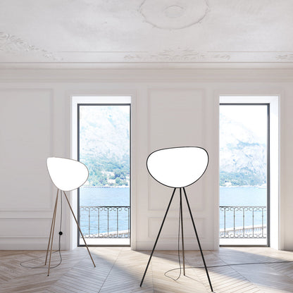 Infinity LED Floor Lamp in living room.