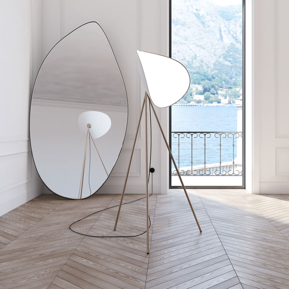 Infinity LED Floor Lamp in living room.