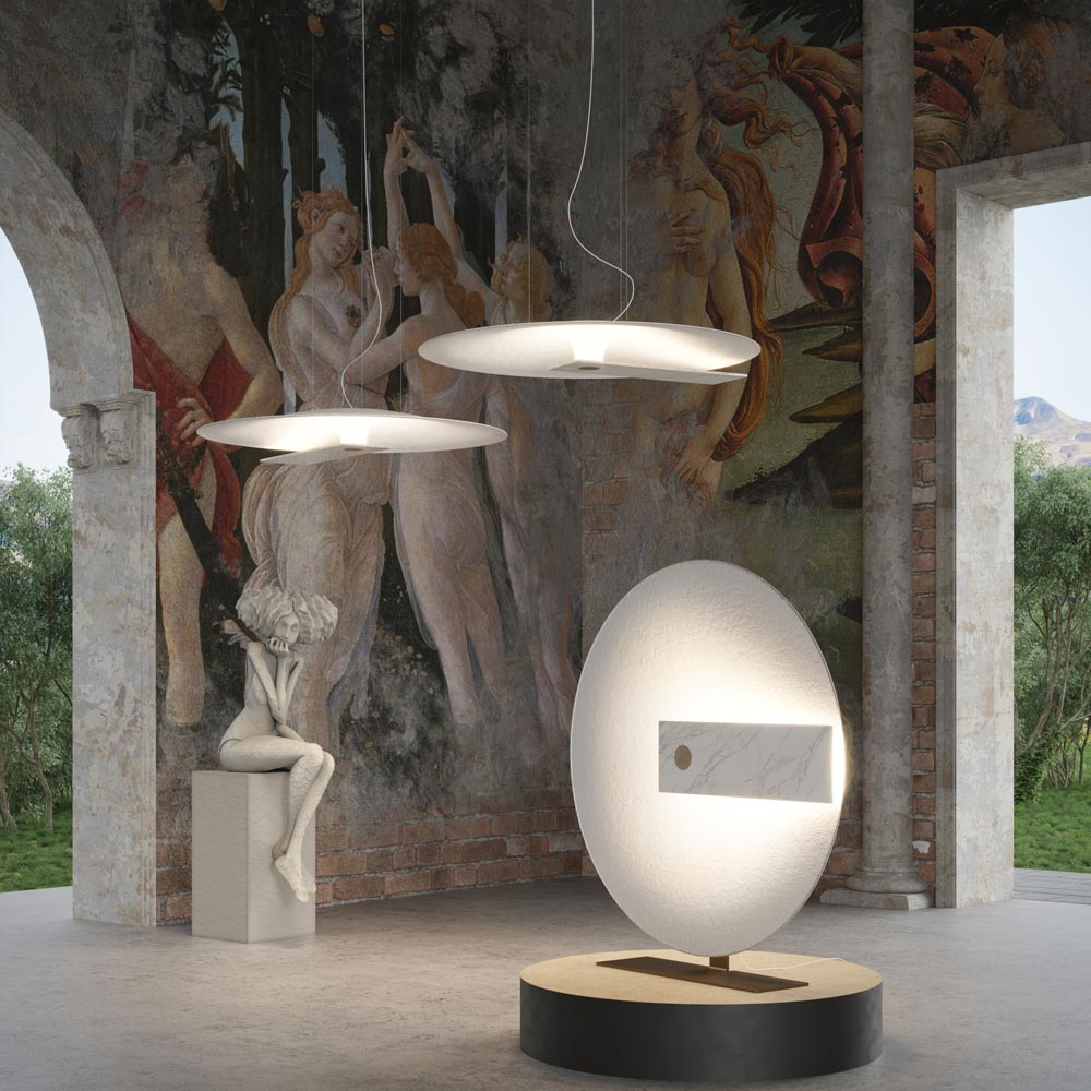 Meridiana LED Floor Lamp in living room.