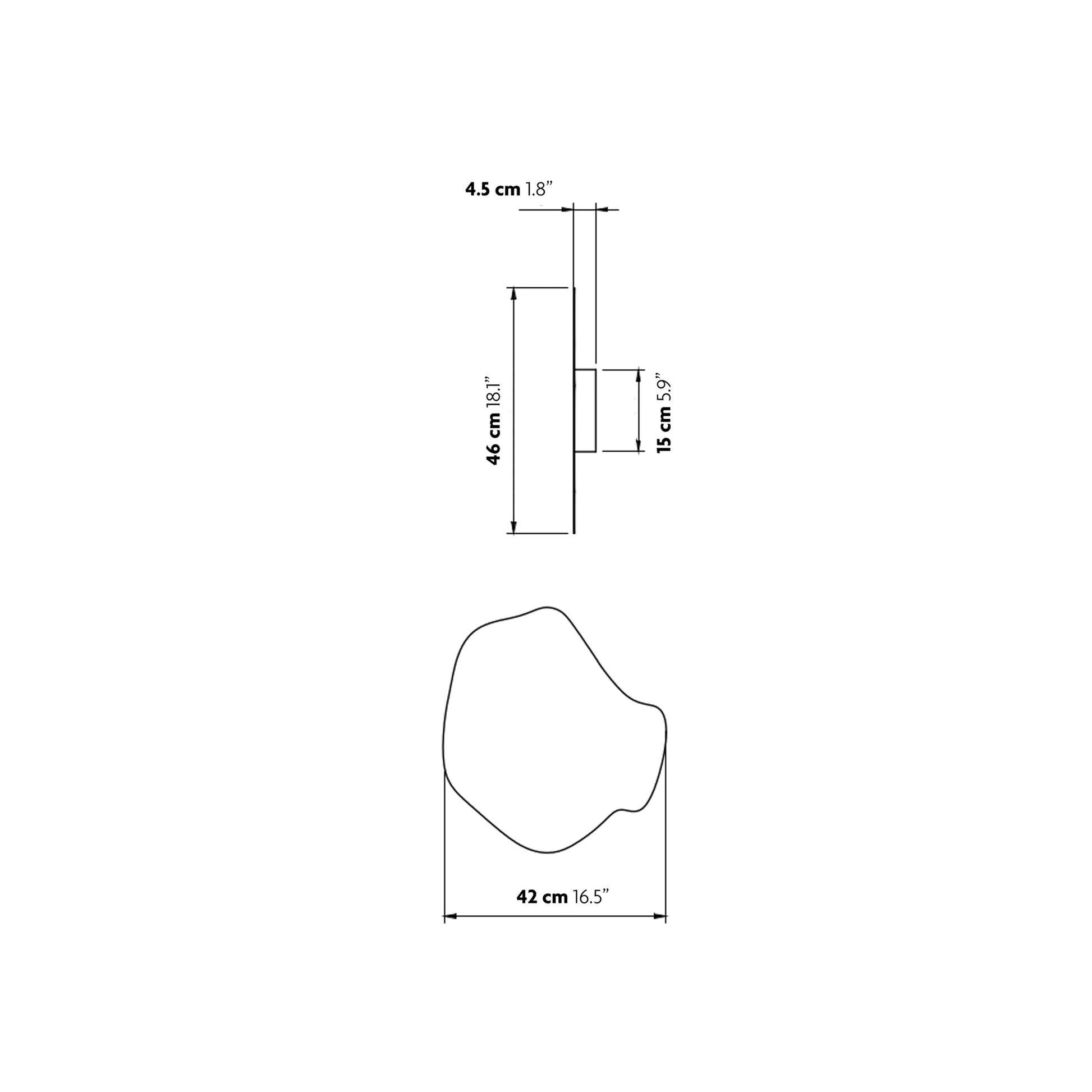 Ya-Ya LED Wall / Ceiling Light - line drawing.