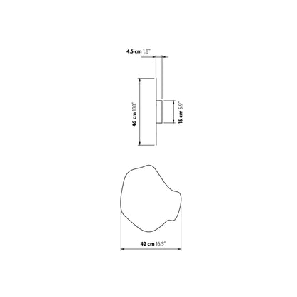 Ya-Ya LED Wall / Ceiling Light - line drawing.