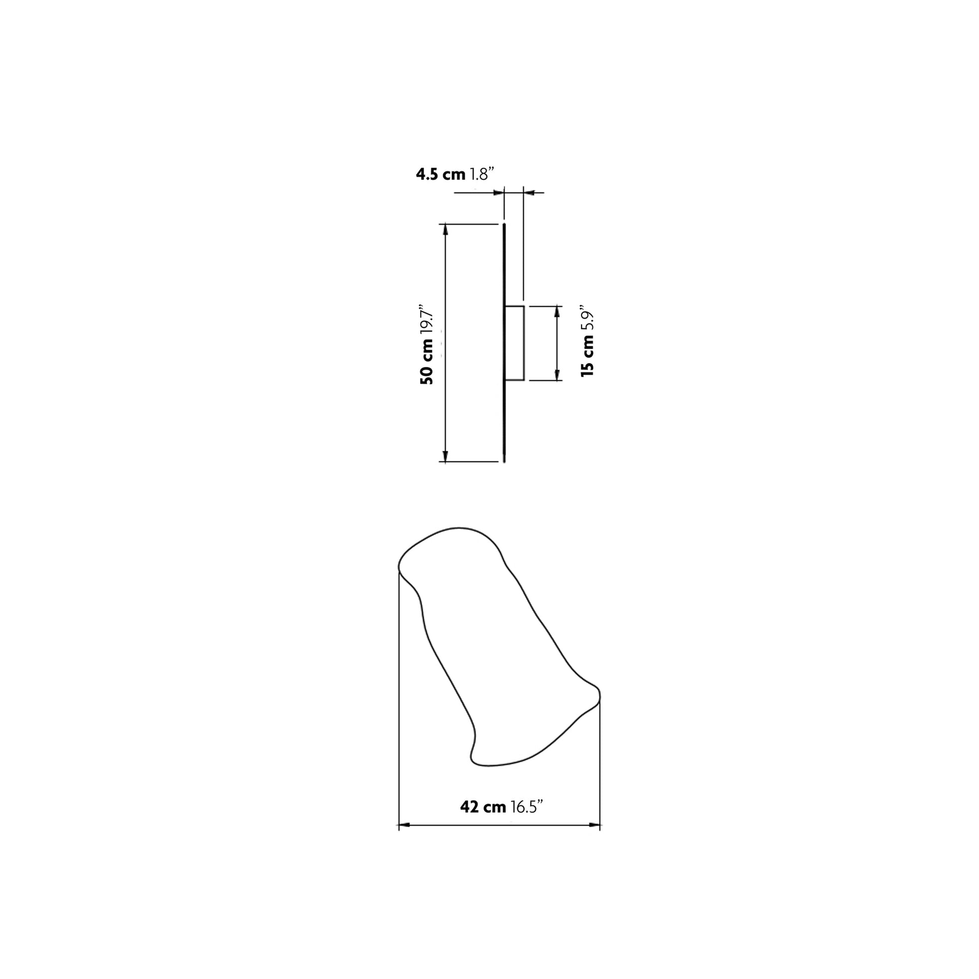 Ya-Ya LED Wall / Ceiling Light - line drawing.