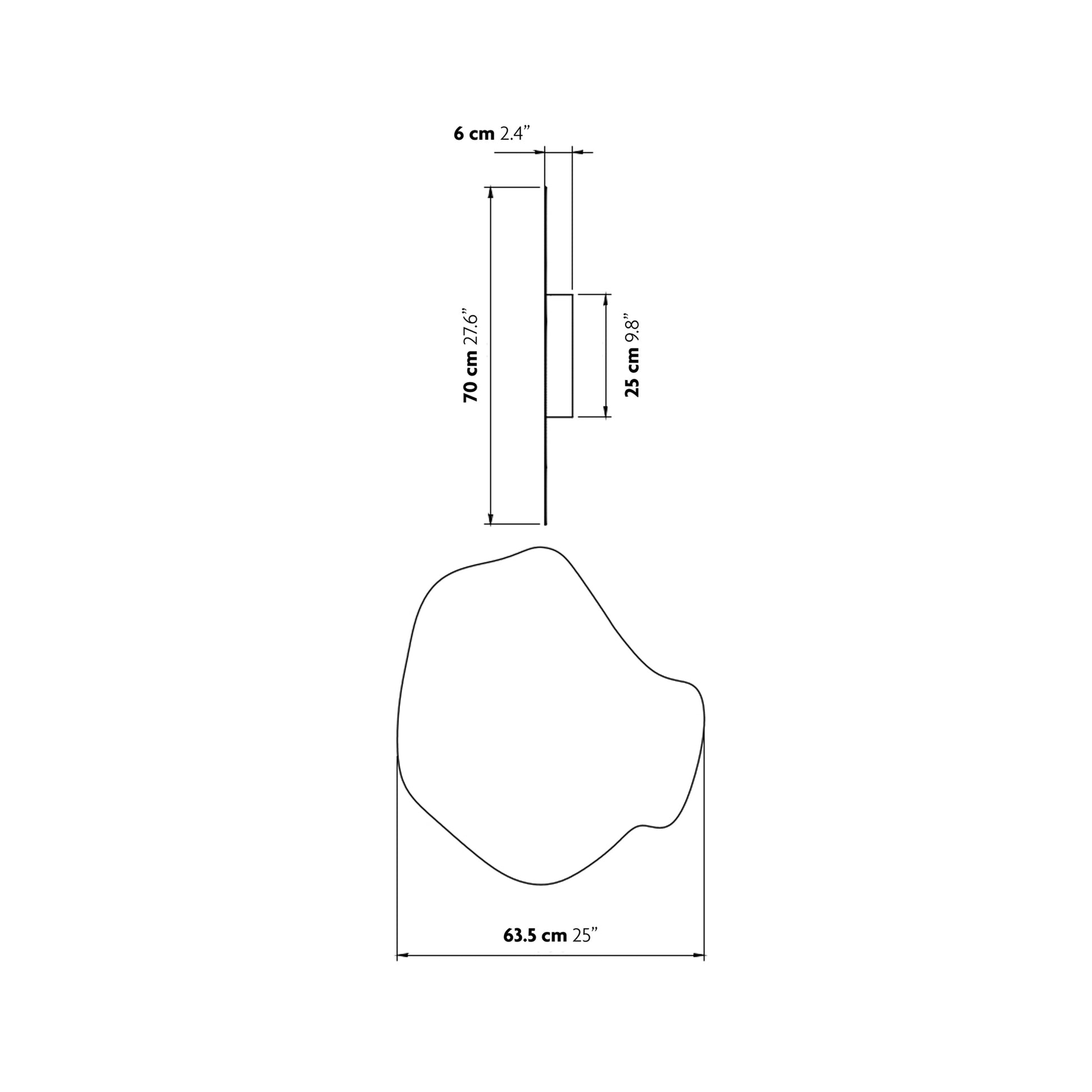 Ya-Ya LED Wall / Ceiling Light - line drawing.