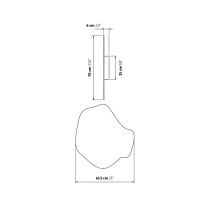 Ya-Ya LED Wall / Ceiling Light - line drawing.