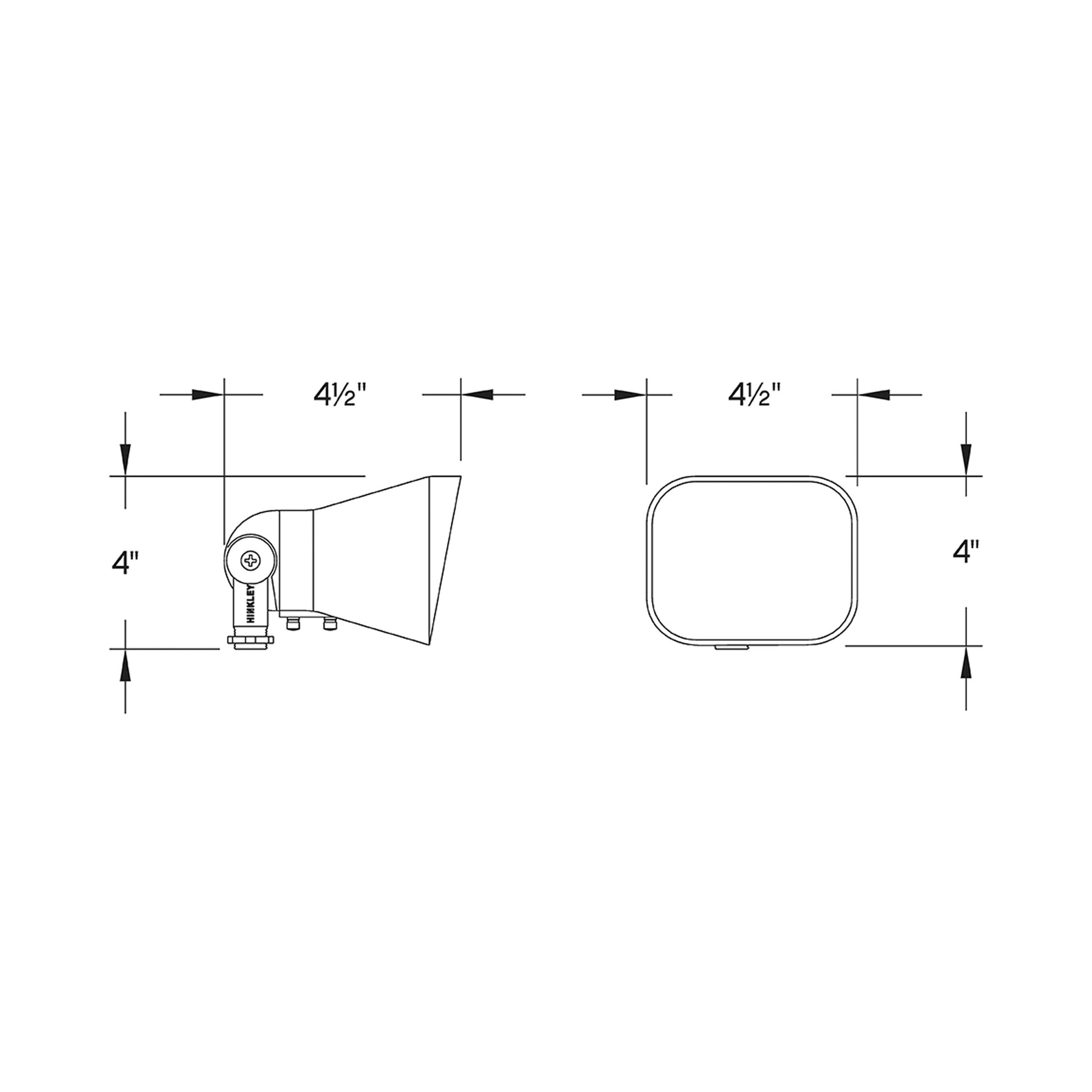 Accent Outdoor Flood Light - line drawing.