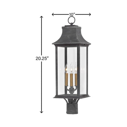 Adair Outdoor Post Light - line drawing.
