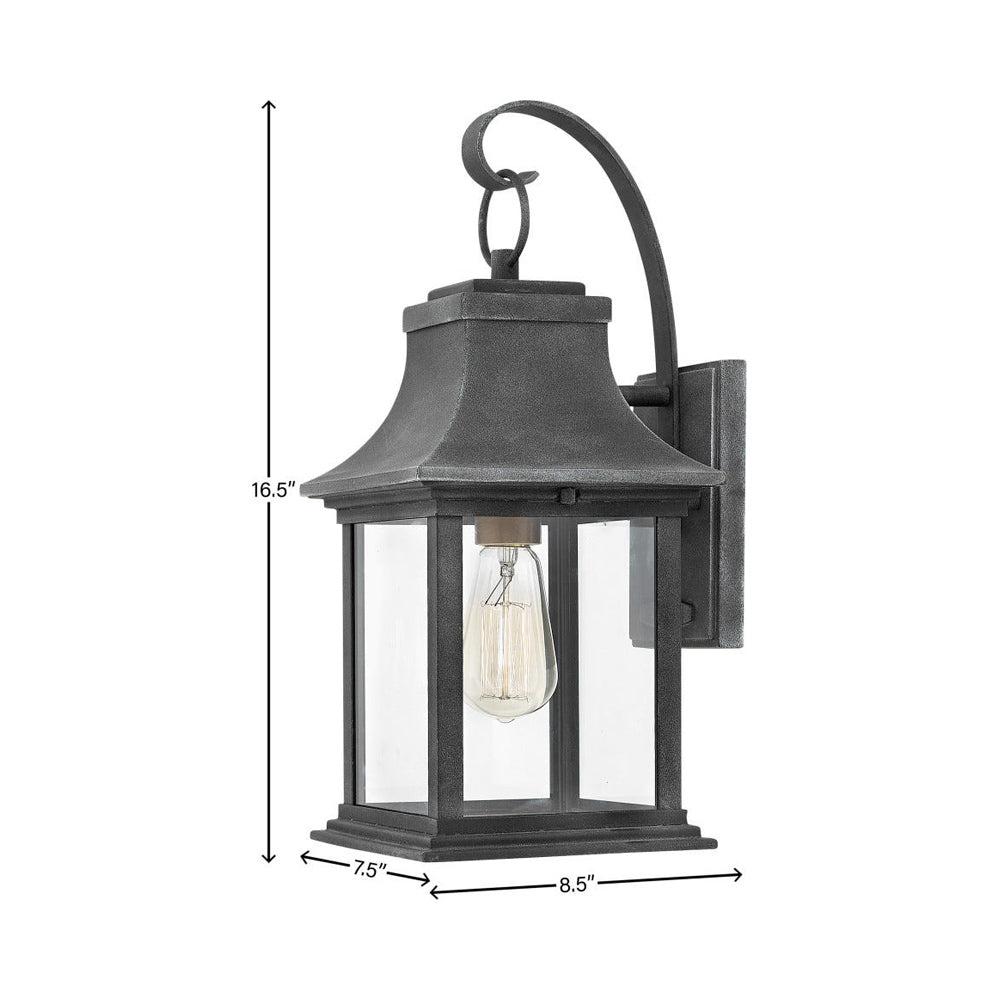 Adair Outdoor Wall Light - line drawing.