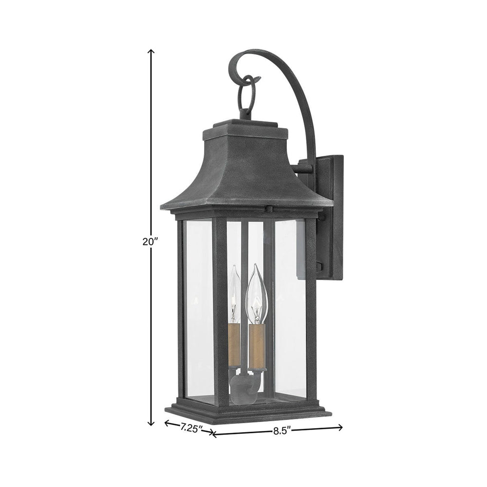 Adair Outdoor Wall Light - line drawing.