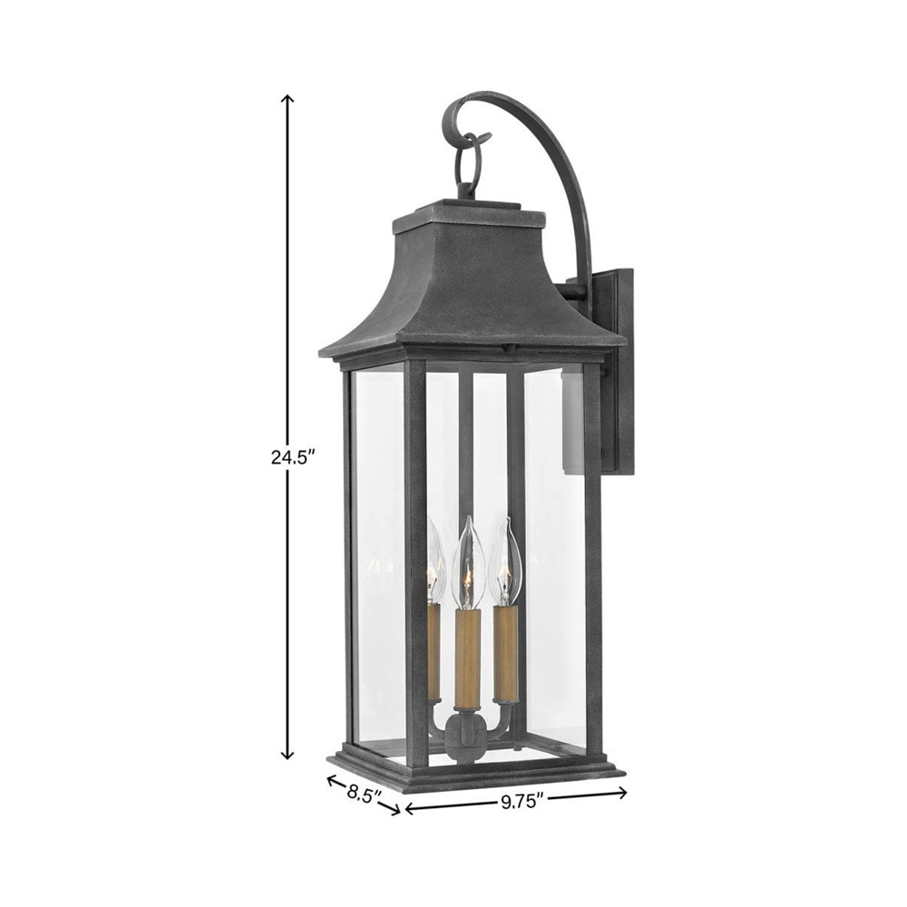 Adair Outdoor Wall Light - line drawing.
