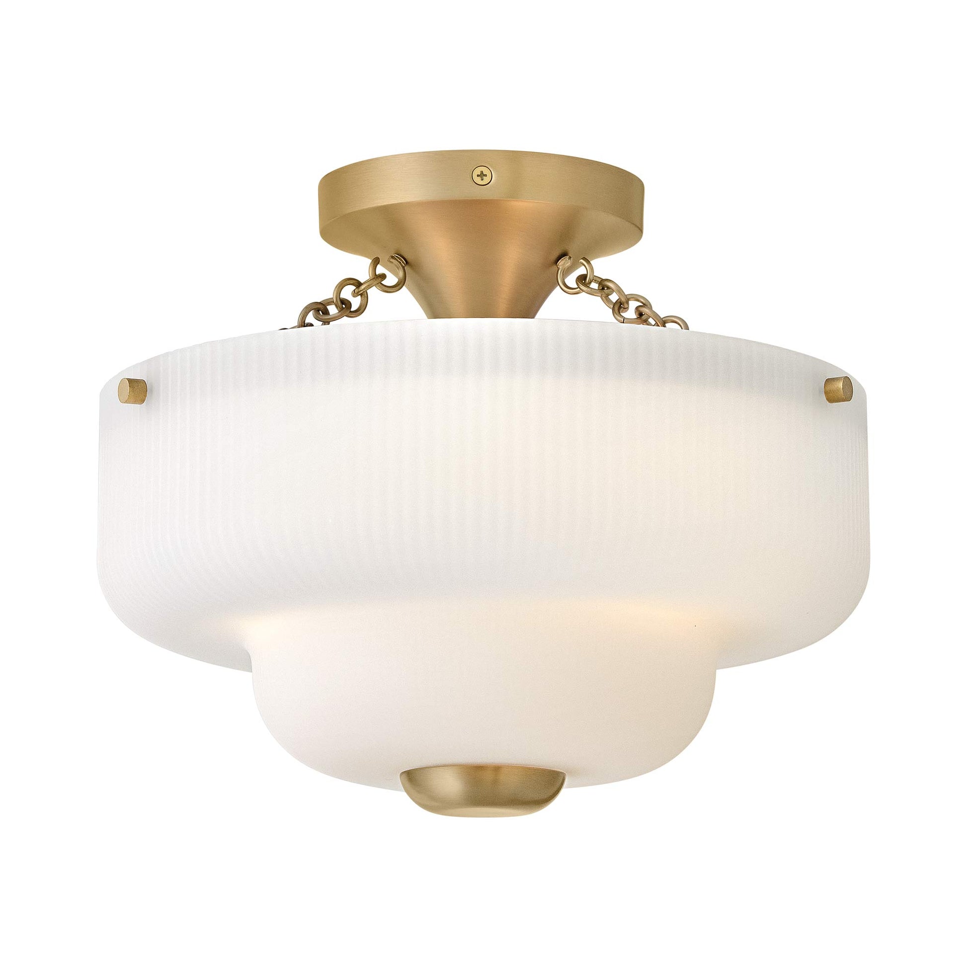 Adella Semi Flush Mount Ceiling Light in Etched Opal.