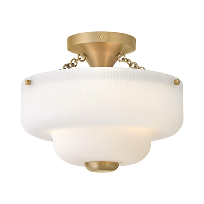 Adella Semi Flush Mount Ceiling Light in Etched Opal.