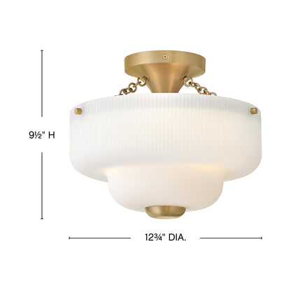 Adella Semi Flush Mount Ceiling Light - line drawing.