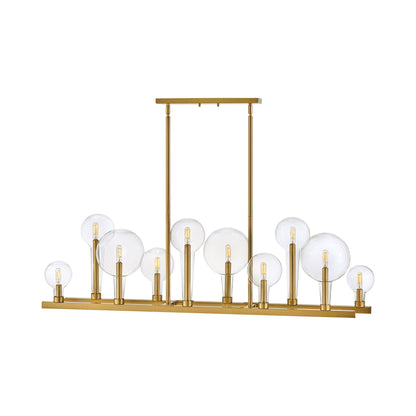 Alchemy Linear Pendant Light in Lacquered Brass.
