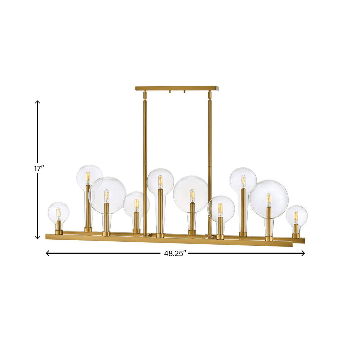 Alchemy Linear Pendant Light - line drawing.