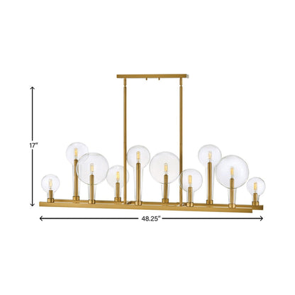 Alchemy Linear Pendant Light - line drawing.