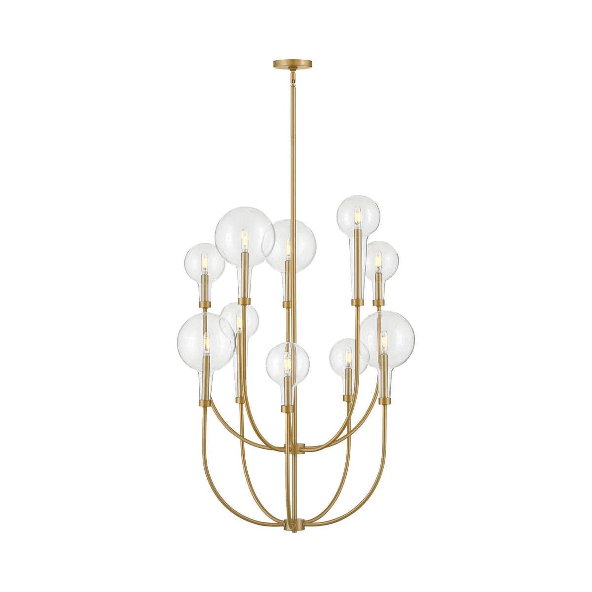 Alchemy Multi Tier Chandelier in Lacquered Brass (10-Light).