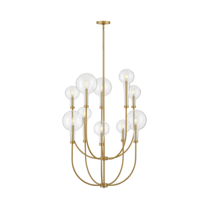 Alchemy Multi Tier Chandelier in Lacquered Brass (10-Light).