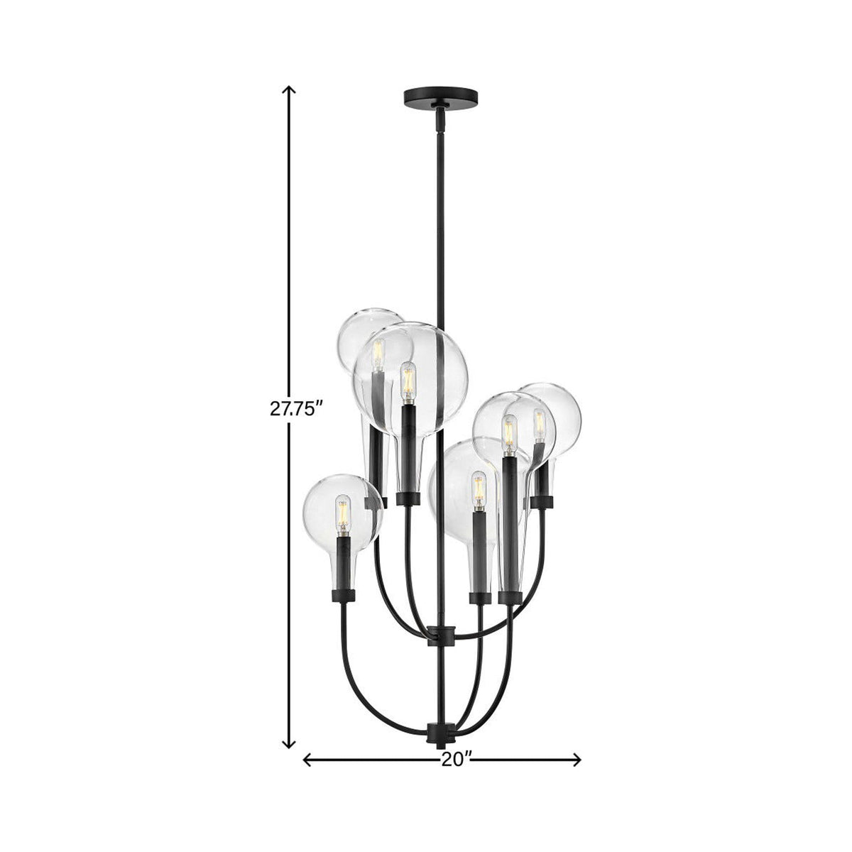 Alchemy Multi Tier Chandelier - line drawing.