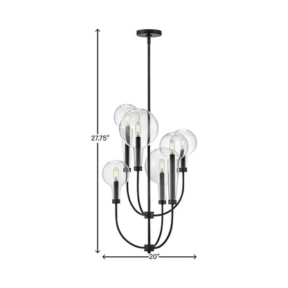 Alchemy Multi Tier Chandelier - line drawing.